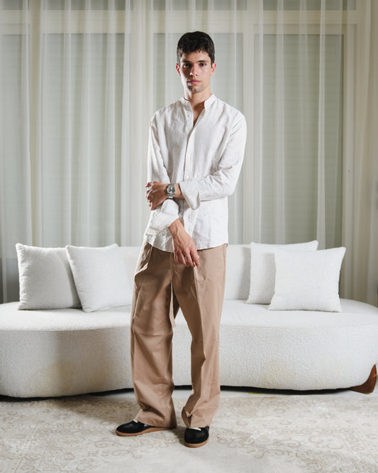 RELAXED FIT PLEATED TROUSER