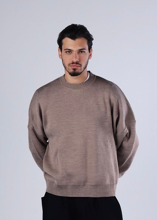MUSHROOM BEIGE KNIT SWEATER