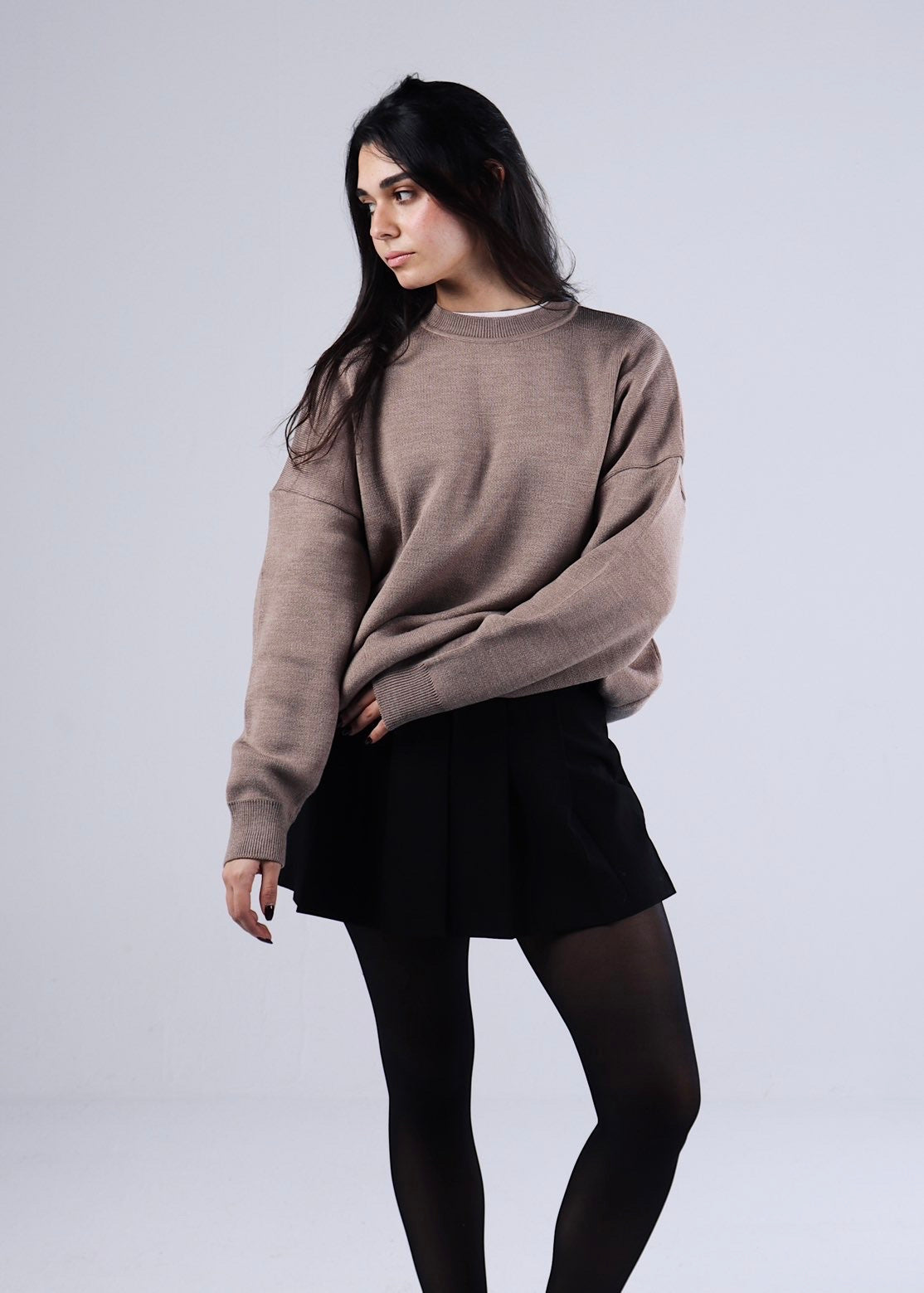 MUSHROOM BEIGE KNIT SWEATER
