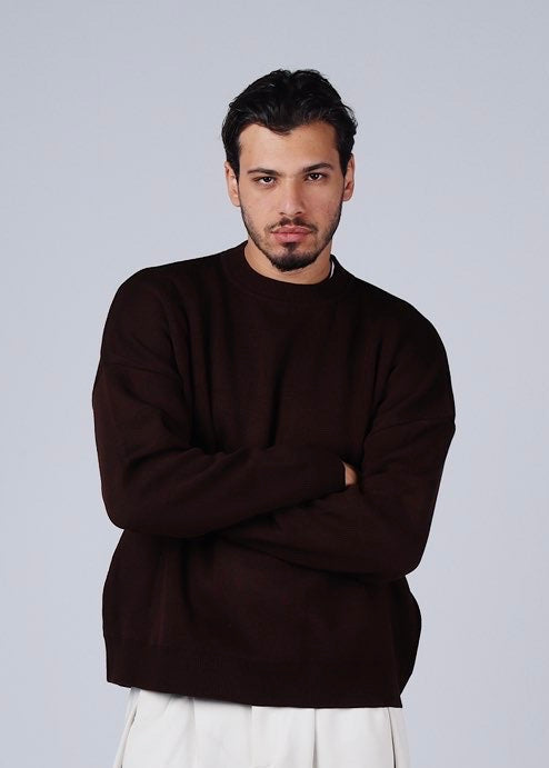BROWN KNIT SWEATER