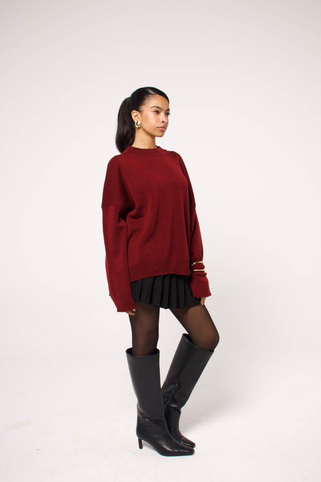 Burgundy knit